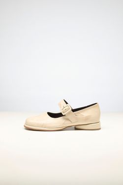 SAPATO SALTO BAIXO CREMA AMASSADO