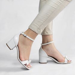 Sandália Zatta Salto Bloco  Laço Yumi Off White