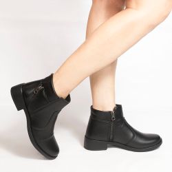 Bota Zatta  Montaria Cano Curto  Ziper Lateral Jamile Preta