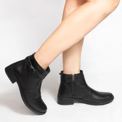 Bota Zatta Montaria Laço Lateral Ludmila Preta