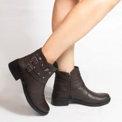Bota Zatta Montaria Fivelas Laterais Lua Café