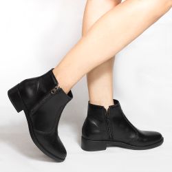 Bota Zatta Coturno Ziper Gal Preta