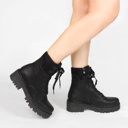 Bota Zatta Tratorada Cadarço Abgail Preta