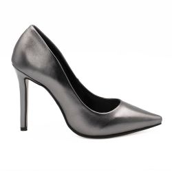 Scarpin Salto Alto Bico Fino Suzy Prata Velho