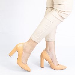 Scarpin Zatta Salto Grosso Jaine Croco Mel