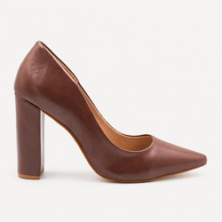 Scarpin Zatta Zatta Salto Grosso Jaine Napa Marrom