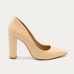 Scarpin Zatta Salto Grosso Jaine Amendoa