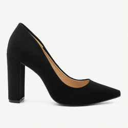 Scarpin Zatta Salto Grosso Jaine Preto Nobuck