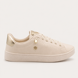 Tênis Zatta Casual Brilho Carlota Creme