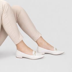 Mocassim Zatta Bico Fino Mayara Off White