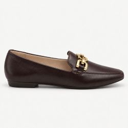 Mocassim Zatta Detalhe de Fivela Magda Café
