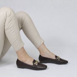 Mocassim Zatta Detalhe de Fivela Magda Café