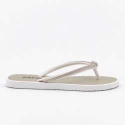 Chinelo Zatta de Dedo Nó Strass Polly Branco