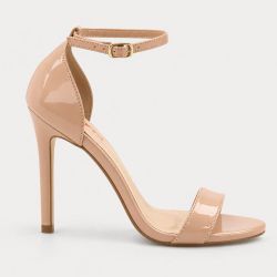 Sandalia Zatta Salto Fino Maya  Verniz Nude