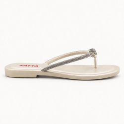 Rasteira Zatta  Nó Brilho Thayna Off White