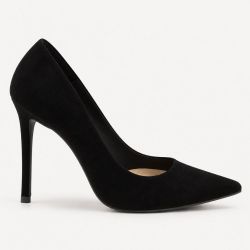 Scarpin Salto Alto Bico Fino Suzy Nobuck Preto