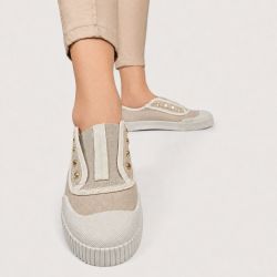 Tênis Zatta  Lona Sem Cadarço Berenice Off White