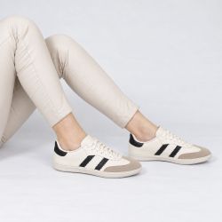 Tênis Zatta  Casual Duas Listras Andressa Off White