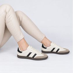 Tênis Zatta  Casual Duas Listras Andressa Branco