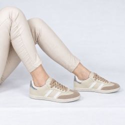 Tênis Zatta  Casual Duas Listras Andressa Creme