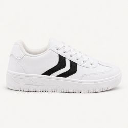 Tênis Zatta Casual  Listras Laterias Kalime Branco