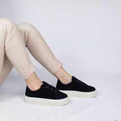Tênis Zatta Casual Ajuste Elástico Gaby Preto