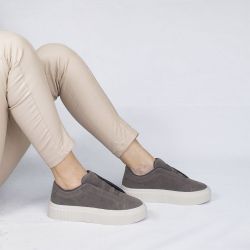Tênis Zatta Casual Ajuste Elástico Gaby Cinza
