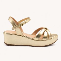 Sandália Zatta Anabela Flat Alanis Dourada