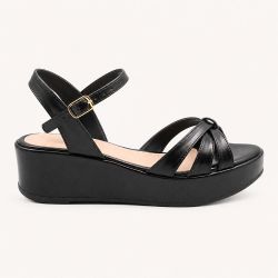 Sandália Zatta Anabela Flat Alanis Preto Napa