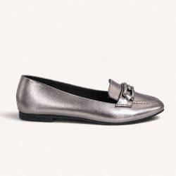Mocassim Zatta Detalhe de Fivela Sirley Prata Velho