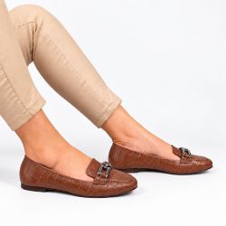 Mocassim Zatta Detalhe de Fivela Sirley Texturizado Marrom