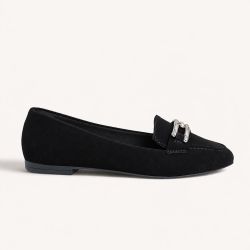 Mocassim Zatta Detalhe de Fivela Sirley Preto Nobuck