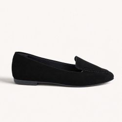 Mocassim Zatta Liso Bico Quadrado Silvana Camurça Preto