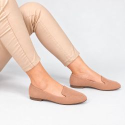Mocassim Zatta Liso Bico Quadrado Silvana Nude