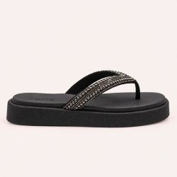 Tamanco Zatta Flatform de Dedo Felicia Preto
