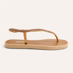 Chinelo Zatta com Strass e Tira Traseira Alana Bronze
