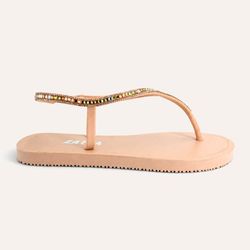 Chinelo Zatta com Strass e Tira Traseira Alana Multicolor
