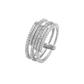 Imagem do produto Anel Triplo Folheado a Ródio com Zircônias