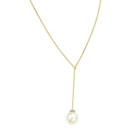 Imagem do produto Colar Gravatinha com Pérola Grande Folheado a Ouro 18k
