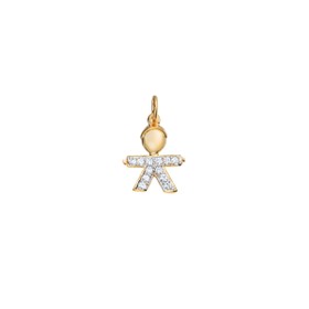 Imagem do produto Pingente Menino Cravejado de Zircônias Folheado a Ouro 18k