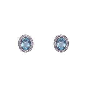 Imagem do produto Brinco Reginetta com Cristal Azul Cravejado Nino Bran