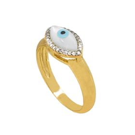 Imagem do produto Anel Cravejado Olho Grego Folheado a Ouro 18k