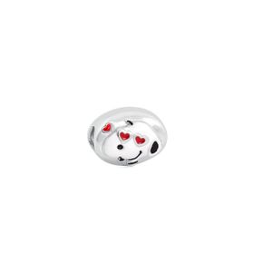 Imagem do produto Berloque Snoopy Fabuloso Olhos Coração Prata 925 Coleção Snoopy