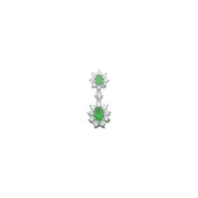 Imagem do produto Pingente Fiore Esmeralda Cravejado de Zircônias Prata 925