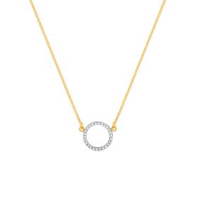 Imagem do produto Colar chocker com circulo vazado cravejado de zircônias folheado a ouro 18k