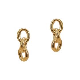 Imagem do produto Brinco Três Elos Grossos Folheado a Ouro 18k