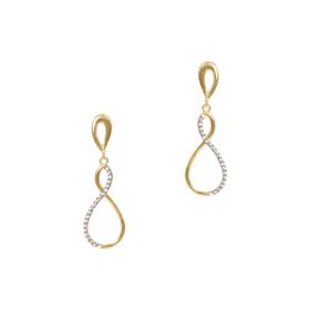 Imagem do produto Brinco em Ouro 18K formato 8 Pendente com Zircônias New Gold