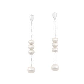 Imagem do produto Brinco Pérolas Biwa Pendentes Prata 925