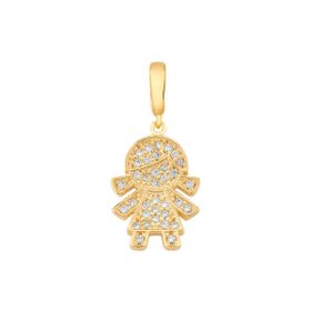 Imagem do produto Pingente Genuine Menina Cravejado de Zircônias Folheado a Ouro 18k