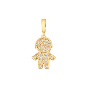 Imagem do produto Pingente Genuine Menino Cravejado de Zircônias Folheado a Ouro 18k